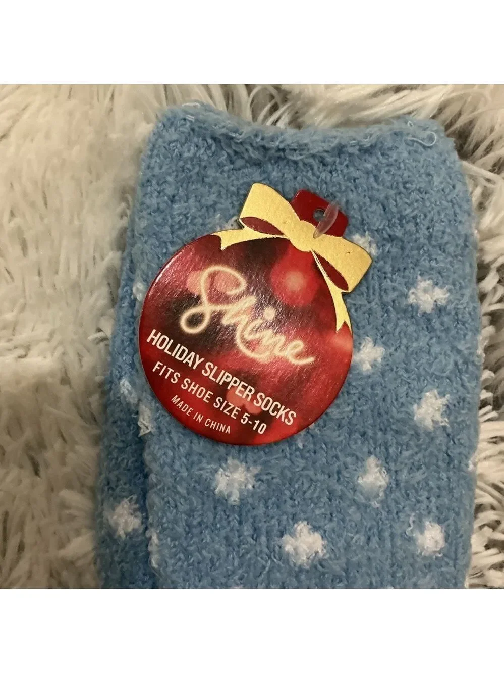 Kohls Shine holiday dog themed fuzzy sock